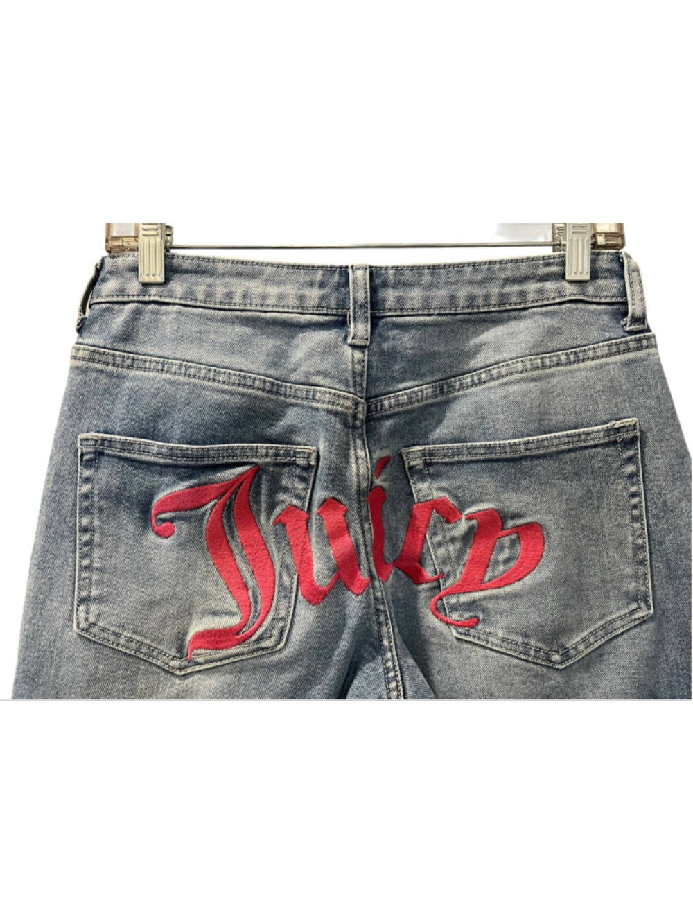 Juicy Couture Abbot Cargo Jeans Wide Leg Pink Embroidered Logo Y2K Size 7/28